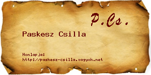 Paskesz Csilla névjegykártya